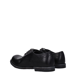 Schwarze Leder Oxfords und Derbies
