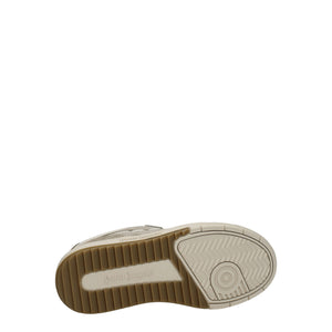 Beigefarbene Stoff-Sneaker mit niedrigem Schaft