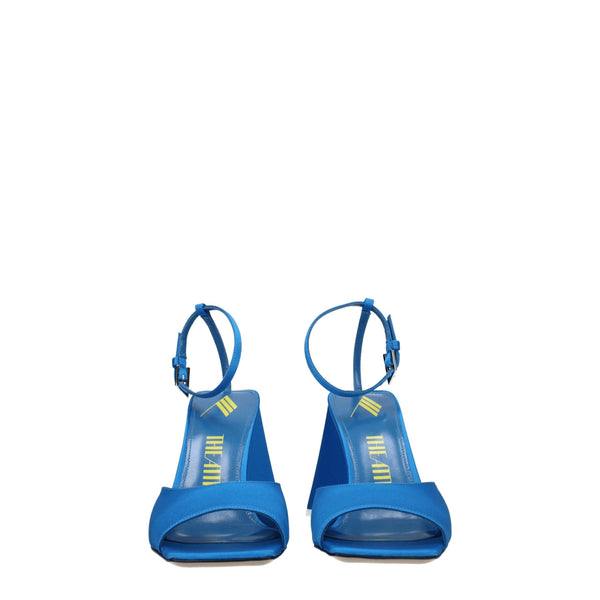Satin-Stilettos mit hohem Absatz in Blau