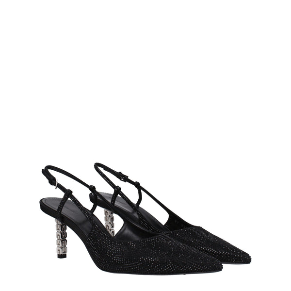Schwarze Stoffpumps
