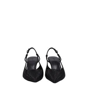 Schwarze Stoffpumps