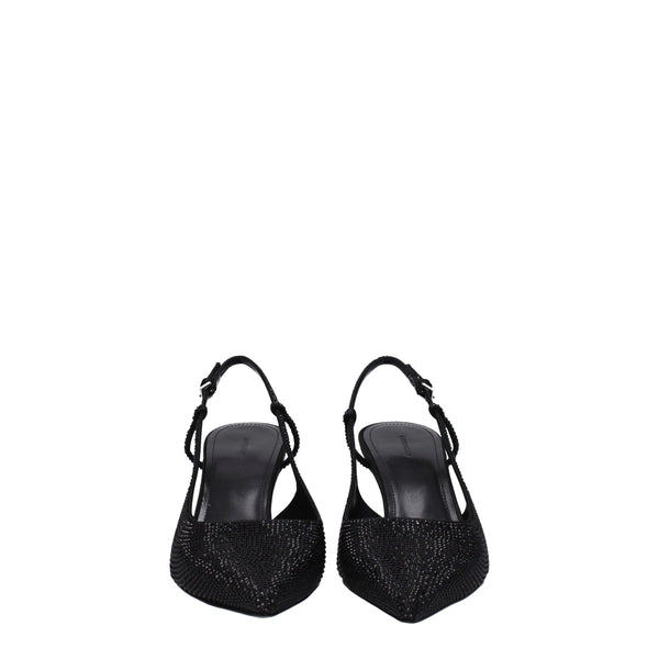 Schwarze Stoffpumps
