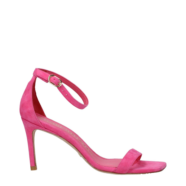 Pinke Leder-Stilettosandalen