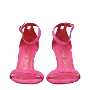 Pinke Leder-Stilettosandalen