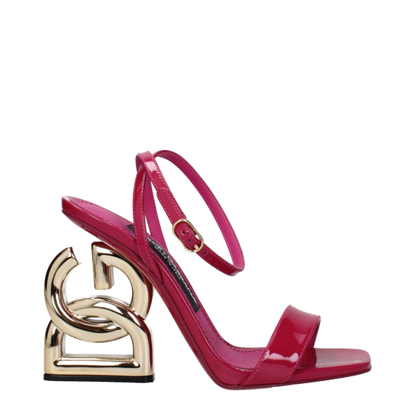 Pinke Leder-Stilettosandalen