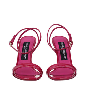 Pinke Leder-Stilettosandalen