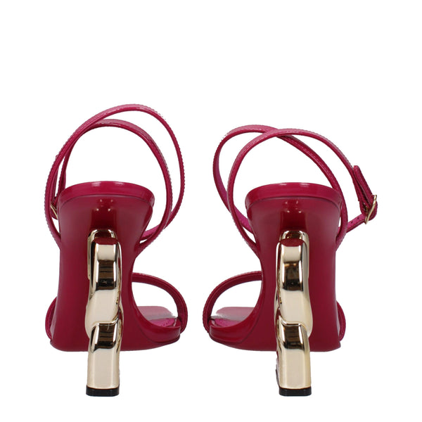 Pinke Leder-Stilettosandalen