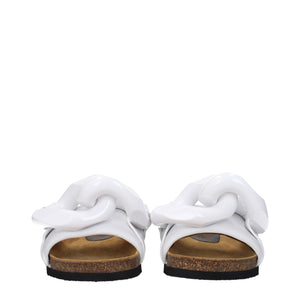 Weiße Lederslipper