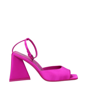 Pinke Satin-Stilettosandalen