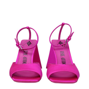 Pinke Satin-Stilettosandalen