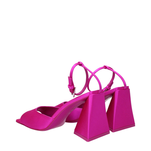 Pinke Satin-Stilettosandalen