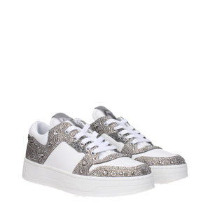 Chunky Sneakers aus weißem Leder