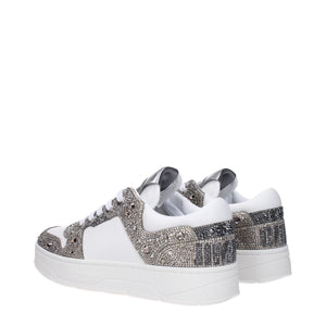 Chunky Sneakers aus weißem Leder