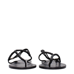 Schwarze Flip-Flop-Sandalen aus Leder