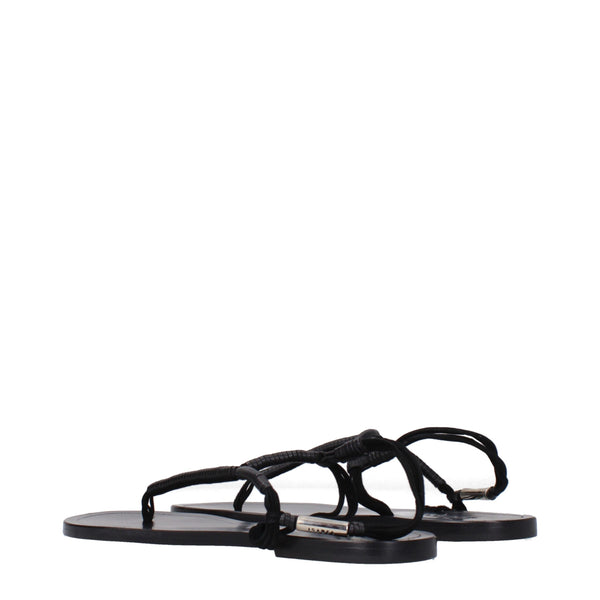 Schwarze Flip-Flop-Sandalen aus Leder