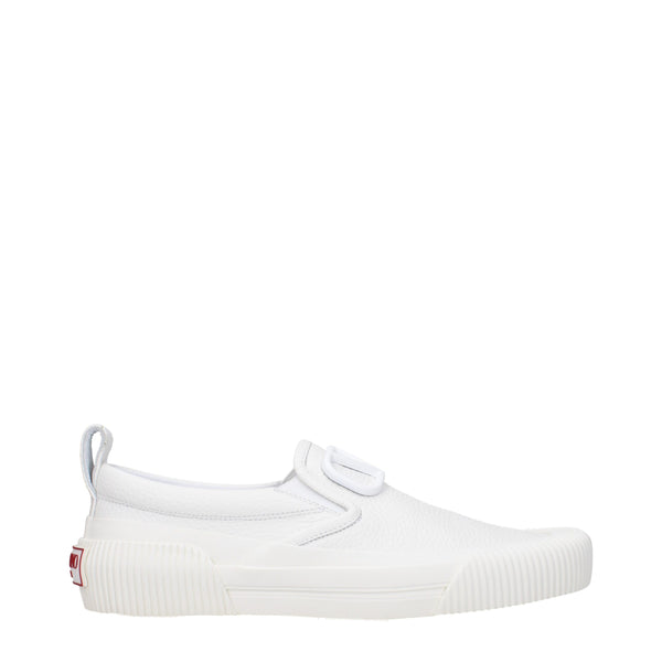 Weiße Leder Slipper