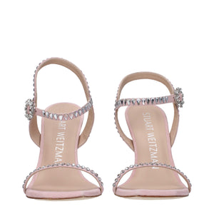 Pinke Leder-Stilettosandalen