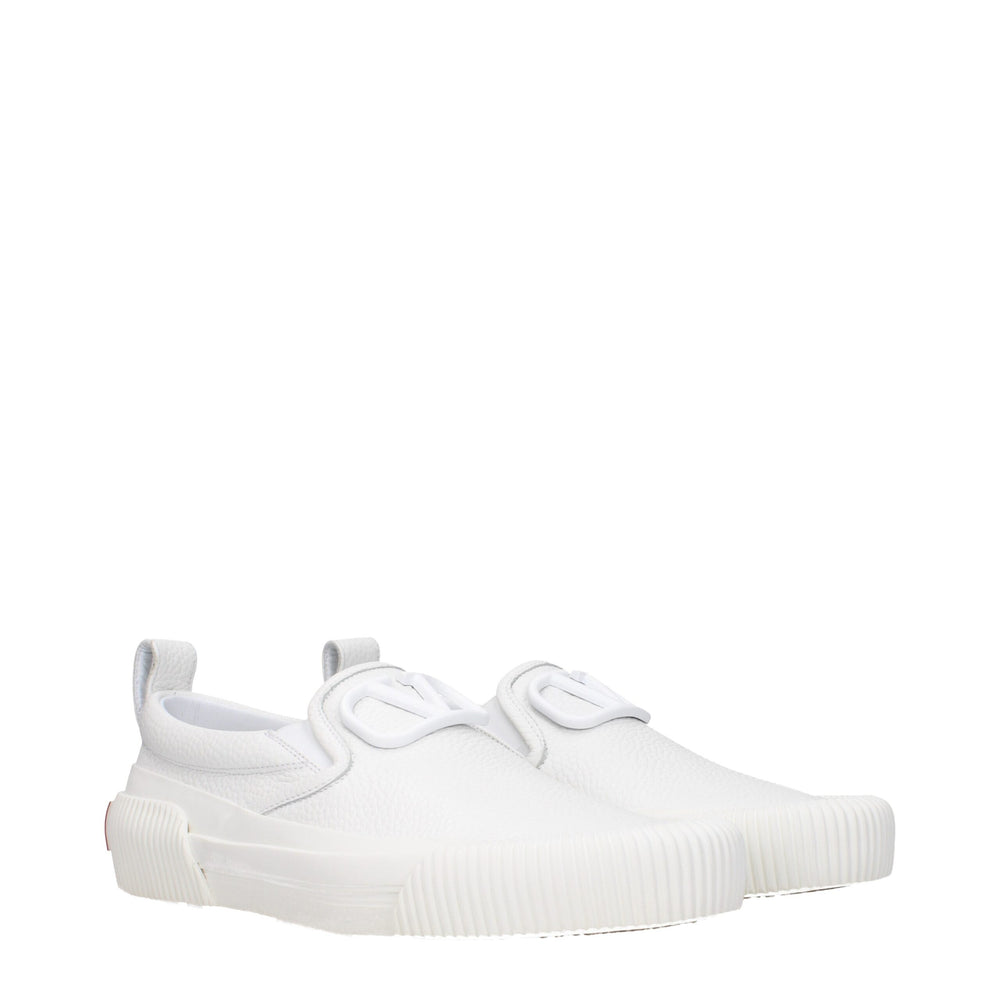 Weiße Leder Slipper