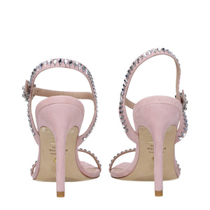 Pinke Leder-Stilettosandalen