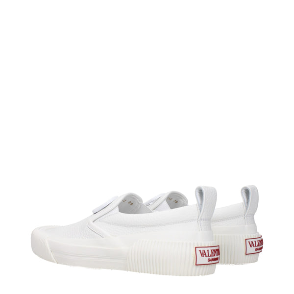 Weiße Leder Slipper
