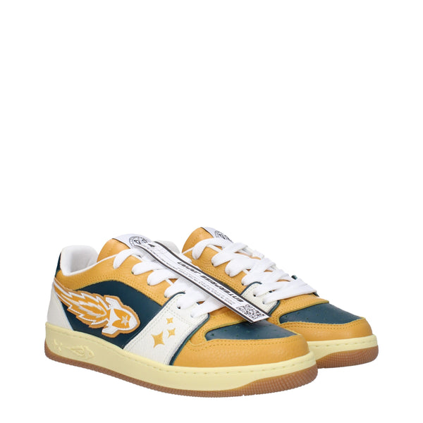 Grüne Sneakers aus Leder mit niedrigem Schaft