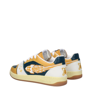 Grüne Sneakers aus Leder mit niedrigem Schaft