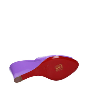 Lila Leder-Keilsandalen