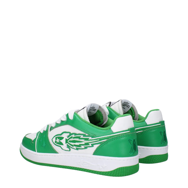 Grüne Sneakers aus Leder mit niedrigem Schaft