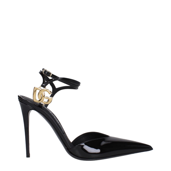 Schwarze Leder-Stilettosandalen