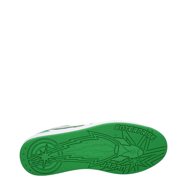 Grüne Sneakers aus Leder mit niedrigem Schaft