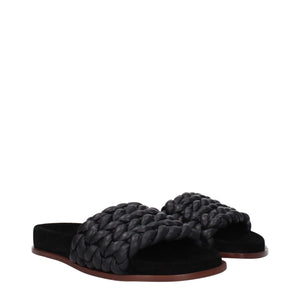 Elegante Leder-Hausschuhe in Schwarz