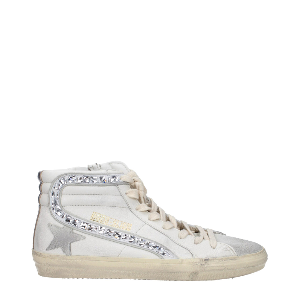 Weiße High-Top Sneakers aus Leder