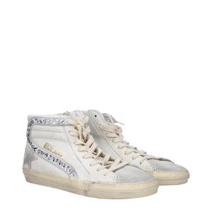 Weiße High-Top Sneakers aus Leder