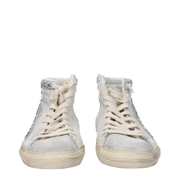 Weiße High-Top Sneakers aus Leder
