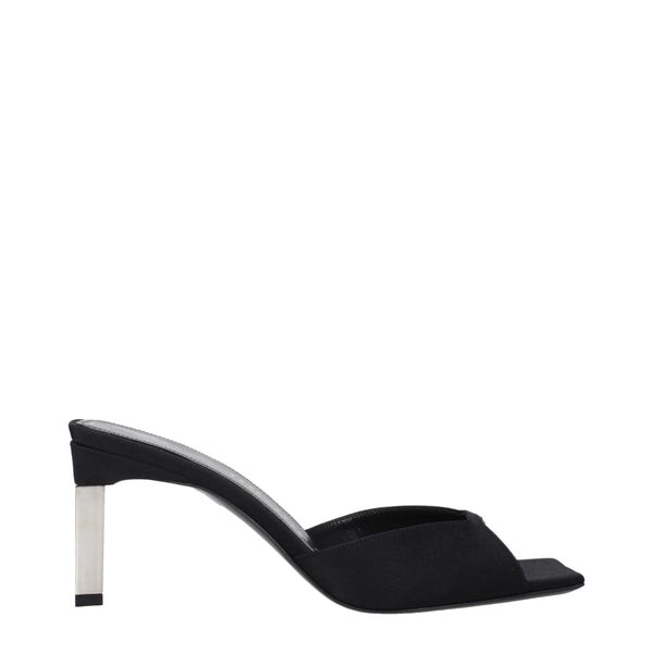 Schwarze Satin-Sandaletten mit Stiletto-Absatz