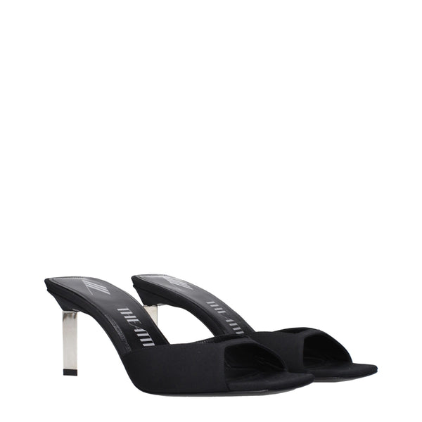 Schwarze Satin-Sandaletten mit Stiletto-Absatz