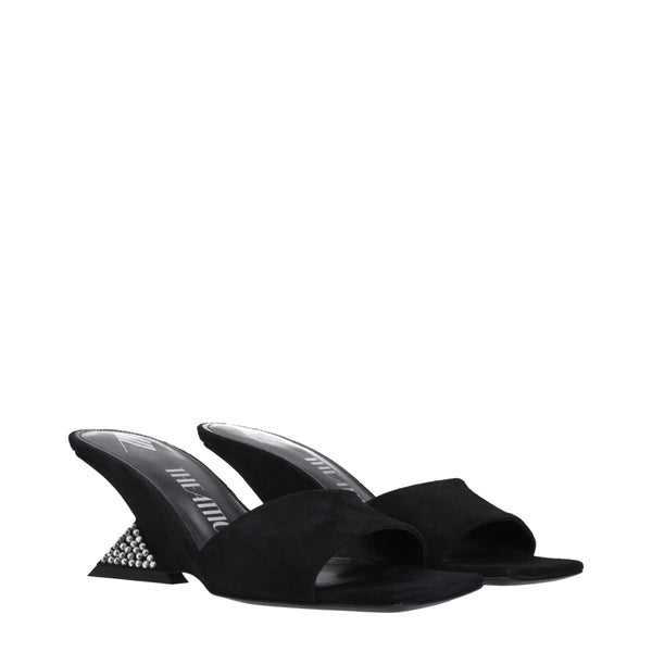 Schwarze Ledersandalen mit Plateauabsatz