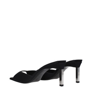 Schwarze Satin-Sandaletten mit Stiletto-Absatz