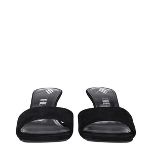 Schwarze Ledersandalen mit Plateauabsatz