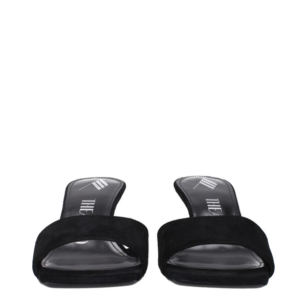 Schwarze Ledersandalen mit Plateauabsatz