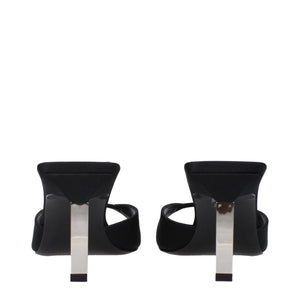 Schwarze Satin-Sandaletten mit Stiletto-Absatz