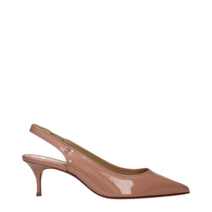 Rosa Leder Pumps mit mittlerem Absatz
