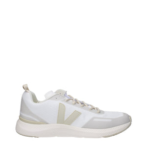 Weißer Stoff Sportliche Turnschuhe