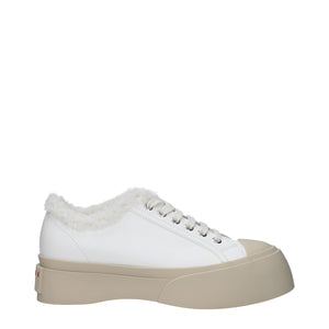 Weiße Leder-Sneaker mit niedrigem Schaft