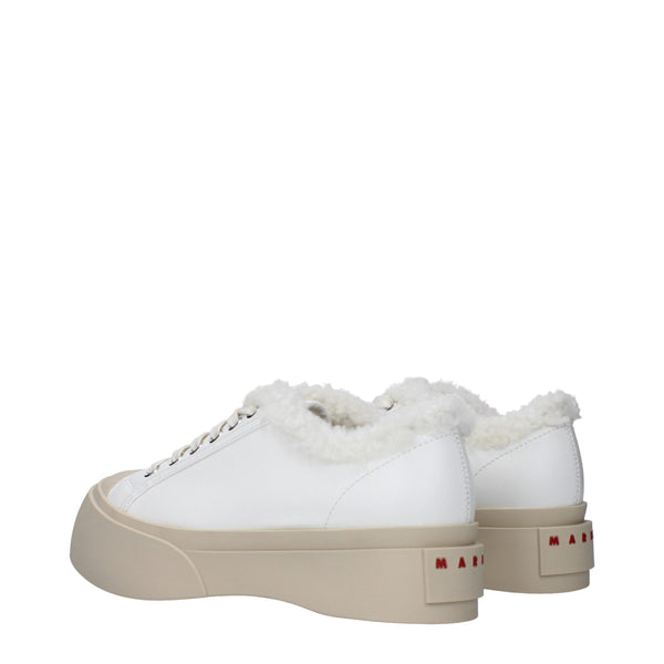 Weiße Leder-Sneaker mit niedrigem Schaft