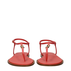 Rosa Flip-Flop-Sandalen aus Leder
