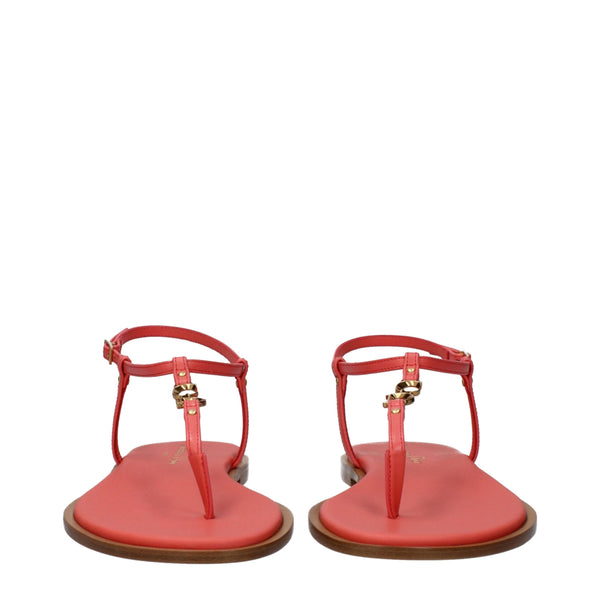 Rosa Flip-Flop-Sandalen aus Leder
