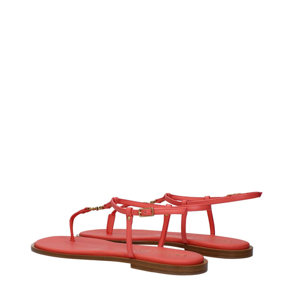 Rosa Flip-Flop-Sandalen aus Leder