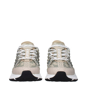 Grüne Sneakers aus Stoff mit niedrigem Schaft