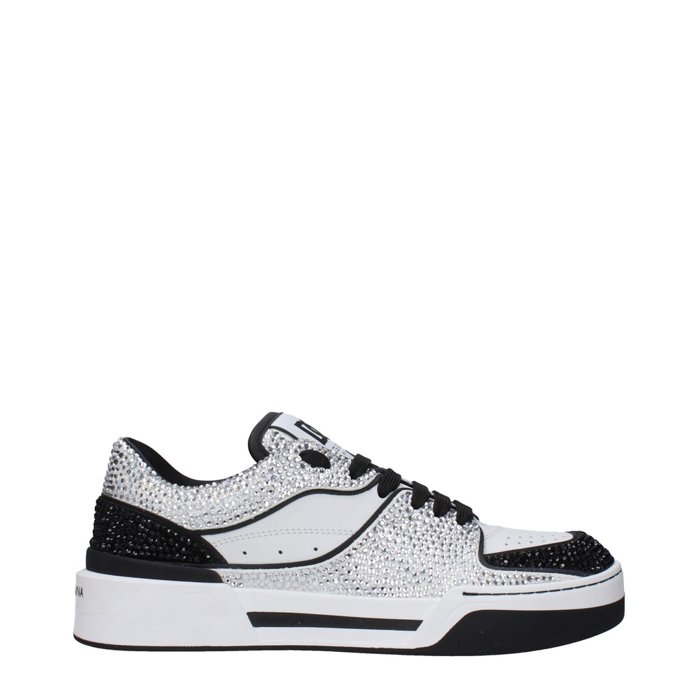 Weiße Leder-Sneaker mit niedrigem Schaft